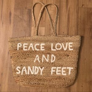 Boho Raffia Woven Beach Tote Bag
